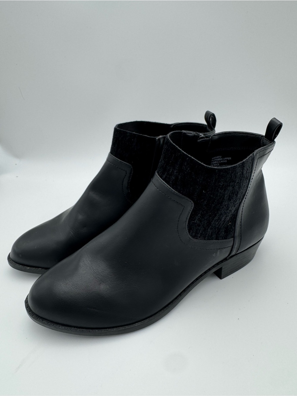 Torrid Black Ankle Booties Low Heel Faux Leather Size 10 Wide